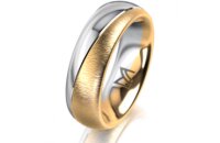 Ring 14 Karat Gelb-/Weissgold 6.0 mm sandmatt