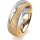 Ring 14 Karat Gelb-/Weissgold 6.0 mm kreismatt 1 Brillant G vs 0,025ct