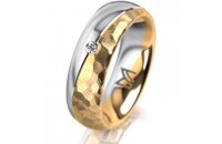 Ring 14 Karat Gelb-/Weissgold 6.0 mm diamantmatt 1...