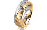 Ring 14 Karat Gelb-/Weissgold 6.0 mm diamantmatt 1...