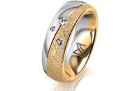 Ring 14 Karat Gelb-/Weissgold 6.0 mm kreismatt 3...