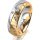 Ring 14 Karat Gelb-/Weissgold 6.0 mm diamantmatt 3 Brillanten G vs Gesamt 0,060ct