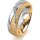 Ring 14 Karat Gelb-/Weissgold 6.0 mm kreismatt 5 Brillanten G vs Gesamt 0,065ct