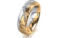 Ring 14 Karat Gelb-/Weissgold 6.0 mm diamantmatt 5...