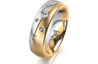 Ring 14 Karat Gelb-/Weissgold 6.0 mm sandmatt 5...
