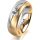 Ring 14 Karat Gelb-/Weissgold 6.0 mm sandmatt 1 Brillant G vs 0,110ct