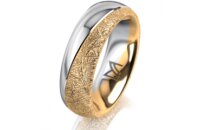 Ring 18 Karat Gelb-/Weissgold 6.0 mm kristallmatt