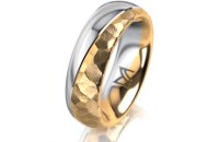 Ring 18 Karat Gelb-/Weissgold 6.0 mm diamantmatt