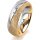 Ring 18 Karat Gelb-/Weissgold 6.0 mm kristallmatt 1 Brillant G vs 0,025ct