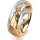 Ring 18 Karat Gelb-/Weissgold 6.0 mm diamantmatt 1 Brillant G vs 0,025ct