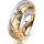 Ring 18 Karat Gelb-/Weissgold 6.0 mm diamantmatt 1 Brillant G vs 0,065ct