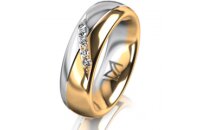 Ring 18 Karat Gelb-/Weissgold 6.0 mm poliert 5 Brillanten...