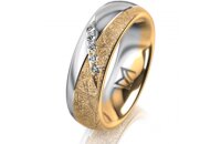 Ring 18 Karat Gelb-/Weissgold 6.0 mm kristallmatt 5...