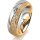 Ring 18 Karat Gelb-/Weissgold 6.0 mm kristallmatt 5 Brillanten G vs Gesamt 0,065ct