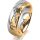 Ring 18 Karat Gelb-/Weissgold 6.0 mm diamantmatt 5 Brillanten G vs Gesamt 0,065ct