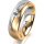 Ring 18 Karat Gelb-/Weissgold 6.0 mm längsmatt 1 Brillant G vs 0,110ct