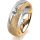 Ring 18 Karat Gelb-/Weissgold 6.0 mm kristallmatt 1 Brillant G vs 0,110ct