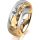Ring 18 Karat Gelb-/Weissgold 6.0 mm diamantmatt 1 Brillant G vs 0,110ct