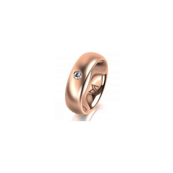 Ring 14 Karat Rotgold 6.0 mm l&auml;ngsmatt 1 Brillant G vs 0,065ct