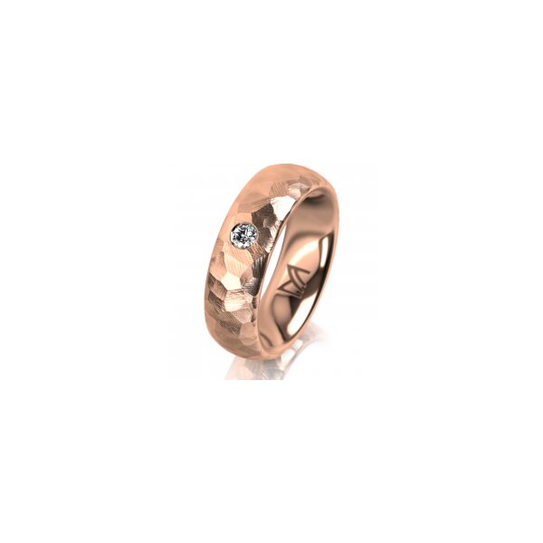 Ring 14 Karat Rotgold 6.0 mm diamantmatt 1 Brillant G vs 0,065ct