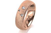 Ring 14 Karat Rotgold 6.0 mm kreismatt 3 Brillanten G vs...
