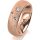 Ring 14 Karat Rotgold 6.0 mm kreismatt 3 Brillanten G vs Gesamt 0,060ct