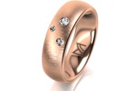 Ring 14 Karat Rotgold 6.0 mm sandmatt 3 Brillanten G vs...