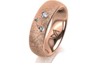 Ring 14 Karat Rotgold 6.0 mm kristallmatt 3 Brillanten G...