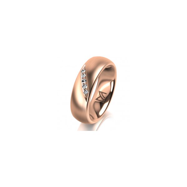 Ring 14 Karat Rotgold 6.0 mm l&auml;ngsmatt 5 Brillanten G vs Gesamt 0,065ct