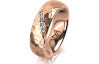 Ring 14 Karat Rotgold 6.0 mm diamantmatt 5 Brillanten G...