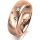 Ring 14 Karat Rotgold 6.0 mm l&auml;ngsmatt 5 Brillanten G vs Gesamt 0,080ct