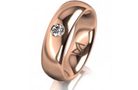 Ring 14 Karat Rotgold 6.0 mm poliert 1 Brillant G vs 0,110ct