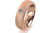 Ring 14 Karat Rotgold 6.0 mm kreismatt 1 Brillant G vs...