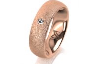 Ring 18 Karat Rotgold 6.0 mm kreismatt 1 Brillant G vs...