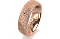 Ring 18 Karat Rotgold 6.0 mm kristallmatt 1 Brillant G vs...