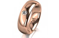 Ring 18 Karat Rotgold 6.0 mm poliert 1 Brillant G vs 0,065ct