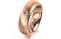 Ring 18 Karat Rotgold 6.0 mm sandmatt 1 Brillant G vs...