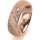 Ring 18 Karat Rotgold 6.0 mm kristallmatt 3 Brillanten G vs Gesamt 0,060ct