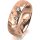 Ring 18 Karat Rotgold 6.0 mm diamantmatt 3 Brillanten G vs Gesamt 0,060ct