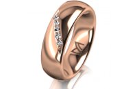 Ring 18 Karat Rotgold 6.0 mm poliert 5 Brillanten G vs...