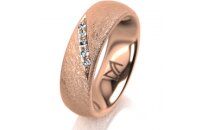 Ring 18 Karat Rotgold 6.0 mm kreismatt 5 Brillanten G vs...