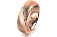 Ring 18 Karat Rotgold 6.0 mm sandmatt 5 Brillanten G vs...