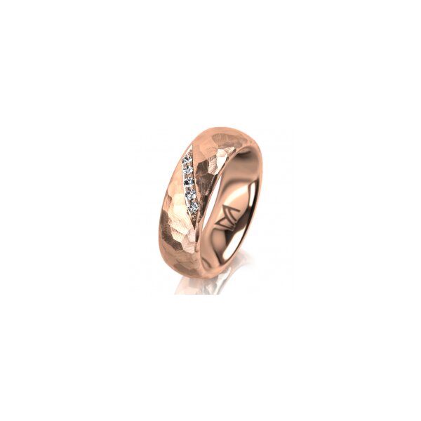 Ring 18 Karat Rotgold 6.0 mm diamantmatt 5 Brillanten G vs Gesamt 0,065ct