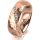 Ring 18 Karat Rotgold 6.0 mm diamantmatt 5 Brillanten G vs Gesamt 0,065ct