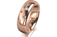 Ring 18 Karat Rotgold 6.0 mm poliert 5 Brillanten G vs...
