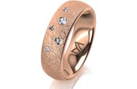 Ring 18 Karat Rotgold 6.0 mm kreismatt 5 Brillanten G vs...