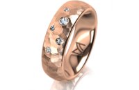 Ring 18 Karat Rotgold 6.0 mm diamantmatt 5 Brillanten G...