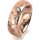 Ring 18 Karat Rotgold 6.0 mm diamantmatt 5 Brillanten G vs Gesamt 0,080ct