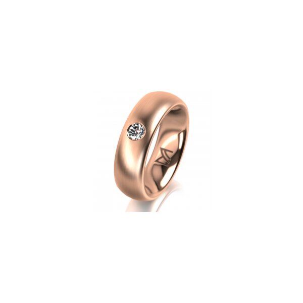 Ring 18 Karat Rotgold 6.0 mm l&auml;ngsmatt 1 Brillant G vs 0,110ct
