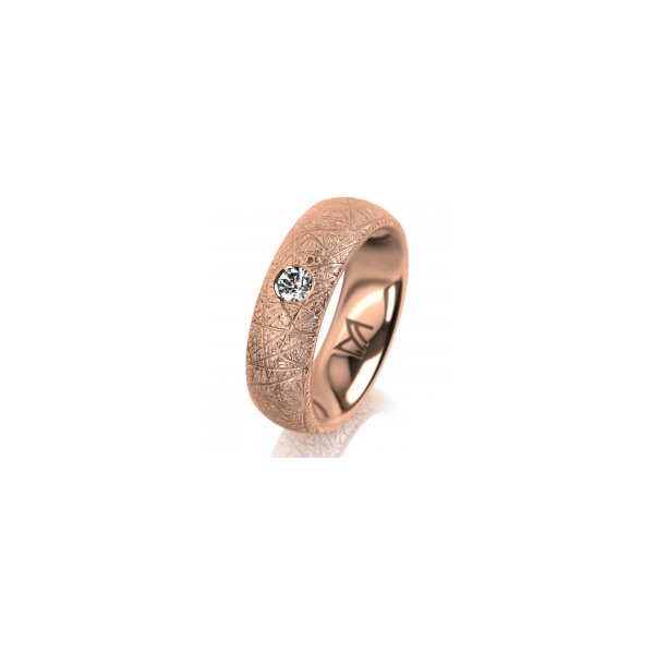 Ring 18 Karat Rotgold 6.0 mm kristallmatt 1 Brillant G vs 0,110ct
